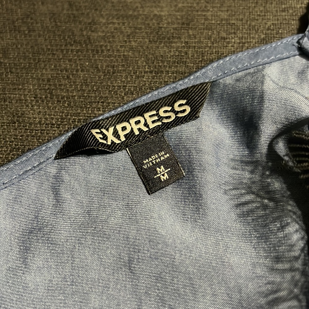 EXPRESS Blue with Black Lace Trim Camisole - Picture 3 of 3
